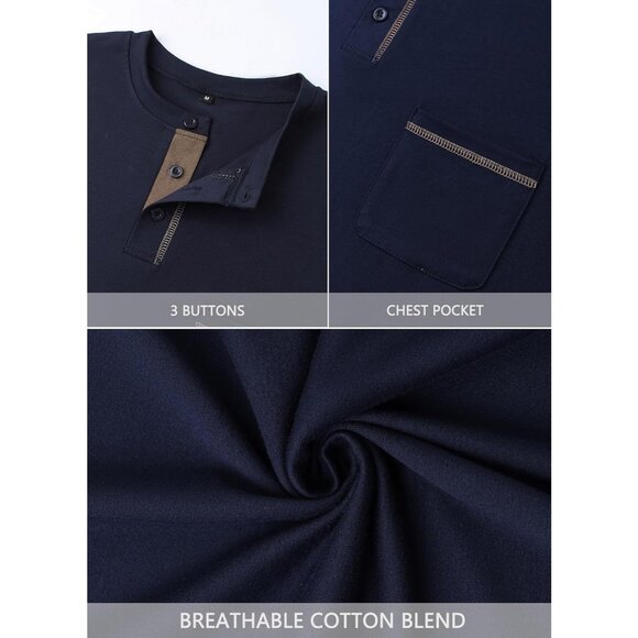 Men Short Sleeve Polo T Shirt Navey Blue Striped Casual Slim Fit Top - Picture 3 of 8